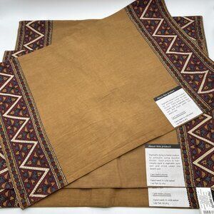 Pier 1 Imports Placemats Bohemian Spice Set of 4 Tan Blue NWT